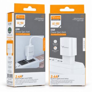 Lucatech LC-102 2.4A USB duvar şarj aleti kutusu